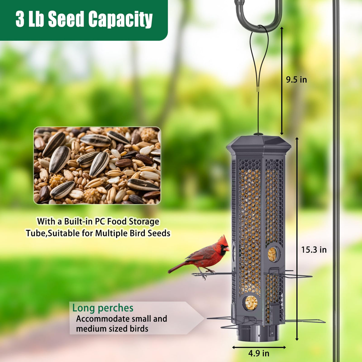 Lannso six-port design with extended perches stabilizes feeding