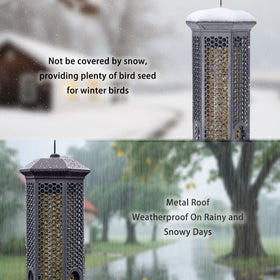 Lannso all-metal outdoor bird feeder built for weather resistance