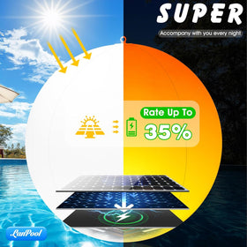 LanPool solar-powered glow lights with efficient panels for pool use