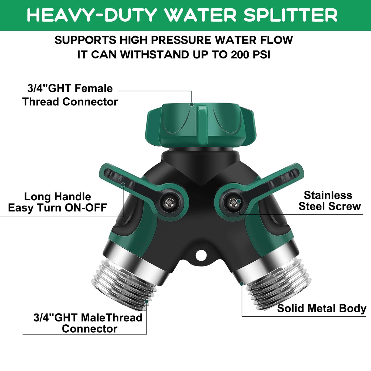 LANPOWAE dual-valve design preserves water pressure across hoses.