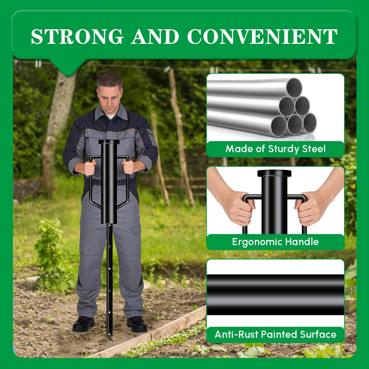 Lansybel 8LB T-Post Driver durable steel construction