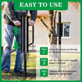 Lansybel 8LB T-Post Driver in use driving a fence post