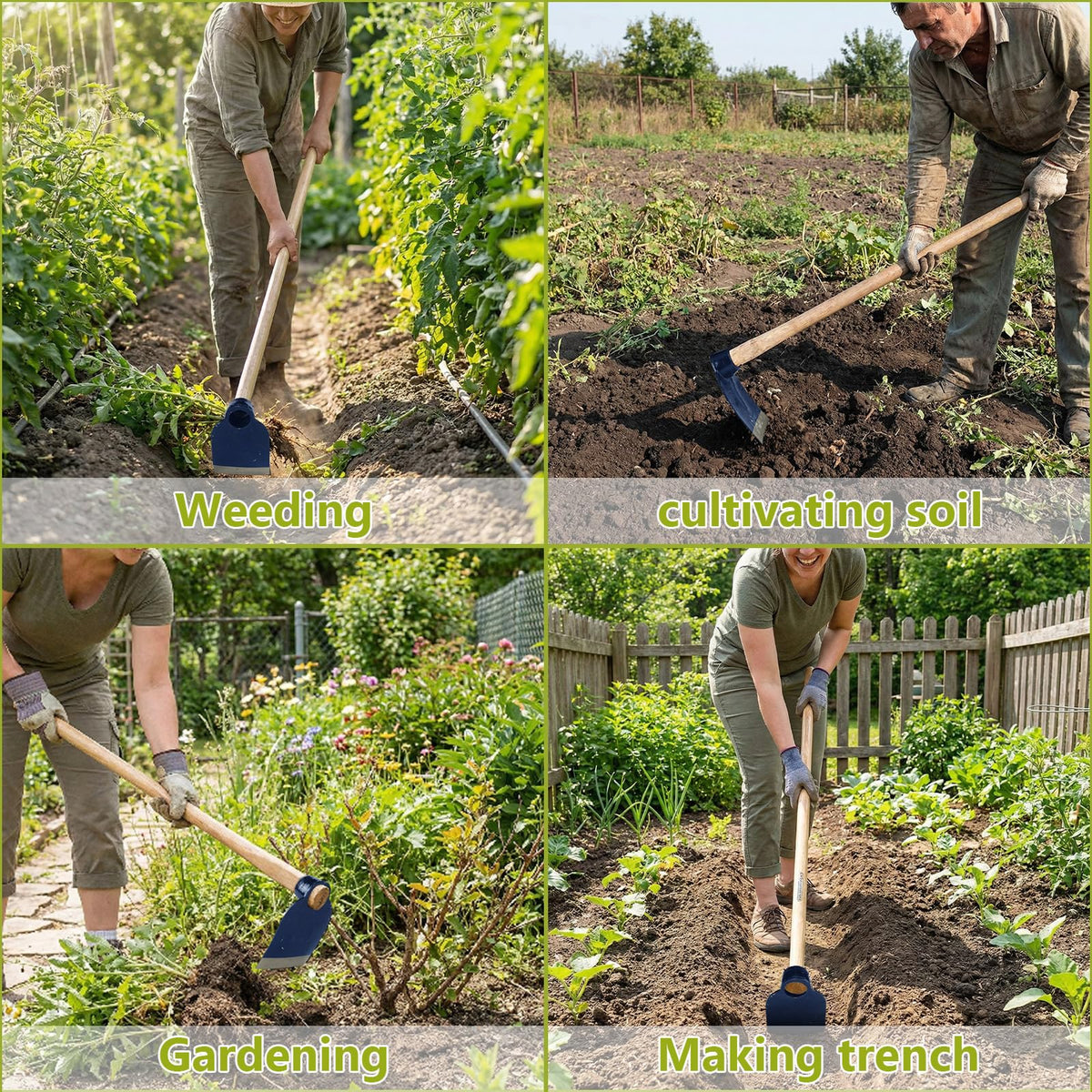 Versatile Lanties hoe head for loosening soil, weeding, and edging