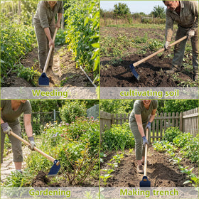 Versatile Lanties hoe head for loosening soil, weeding, and edging
