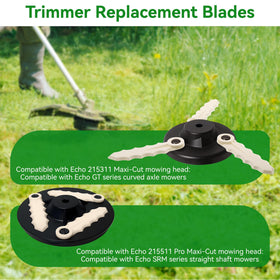 Lanties white 12-pack trimmer blades installed on Echo compatibility