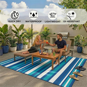 LANVIA stain-resistant rug cleans quickly with a simple sweep