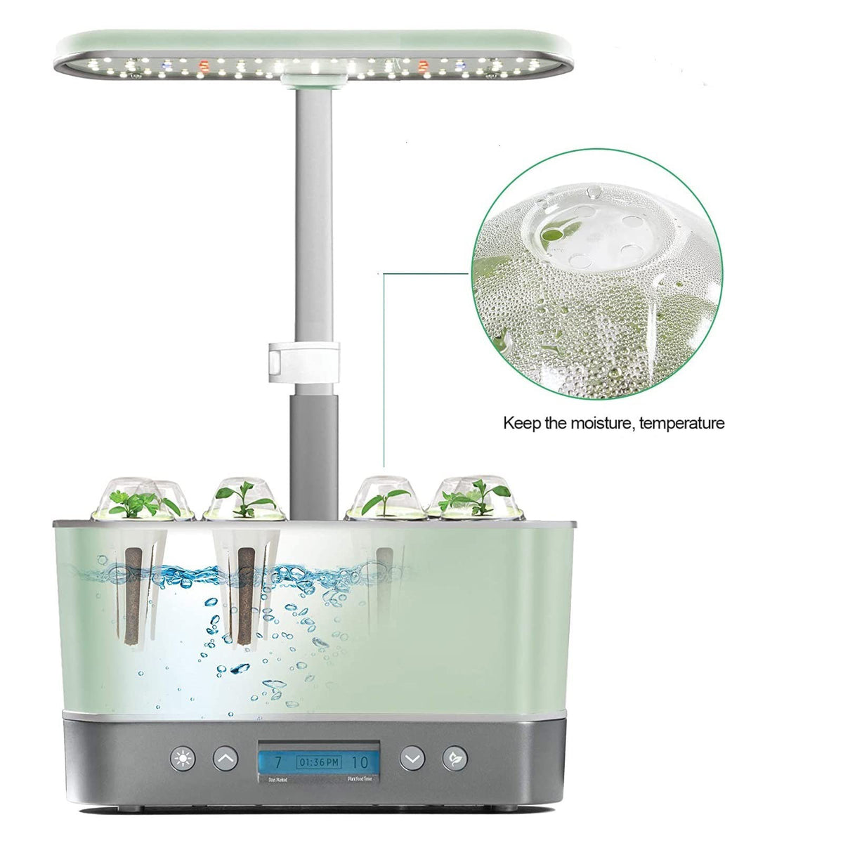 LANVRION humidity dome stacked to save space in an indoor garden