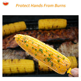 LaoChoes corn holders showing comfortable plastic handles and grip