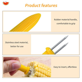 LaoChoes corn on the cob skewers with ergonomic non-slip handles