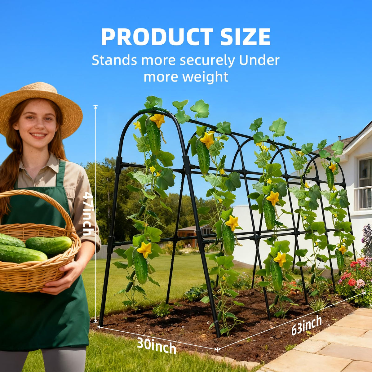 Laodier garden arch with rustproof coating protects metal from weather.
