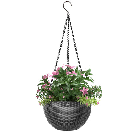 LAOJU hanging planter 8.7-inch gray basket for balcony display