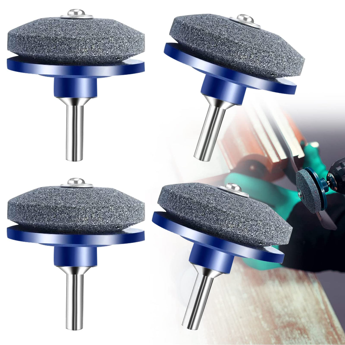 LAOJU Lawnmower Blade Sharpener Pack keeps mower blades sharp for clean cuts.