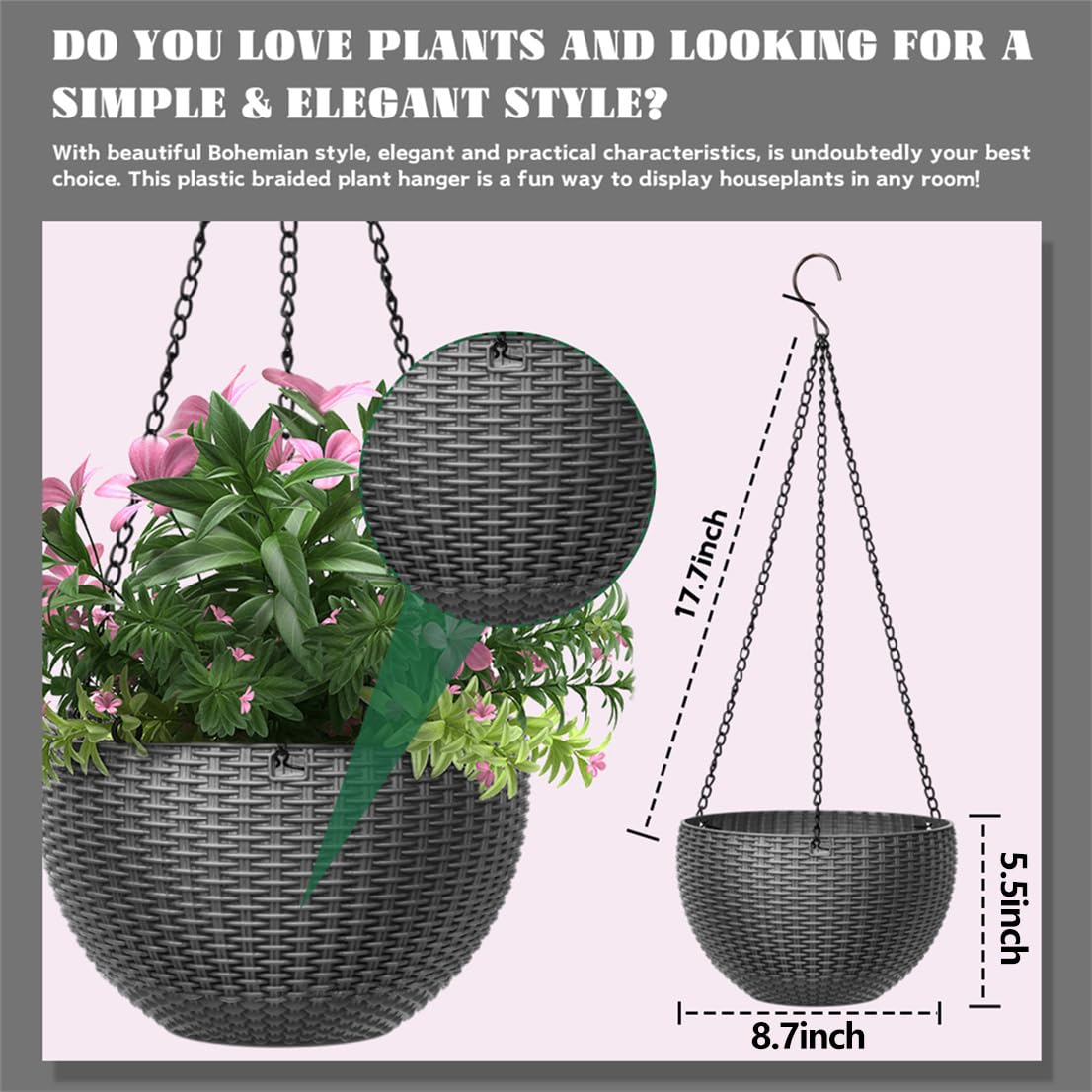 LAOJU PP resin rattan-look planter suitable for outdoor weather