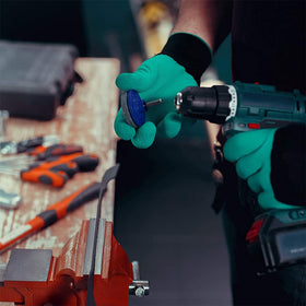 LAOJU sharpener features a steel backing for durability during high speed grinding.