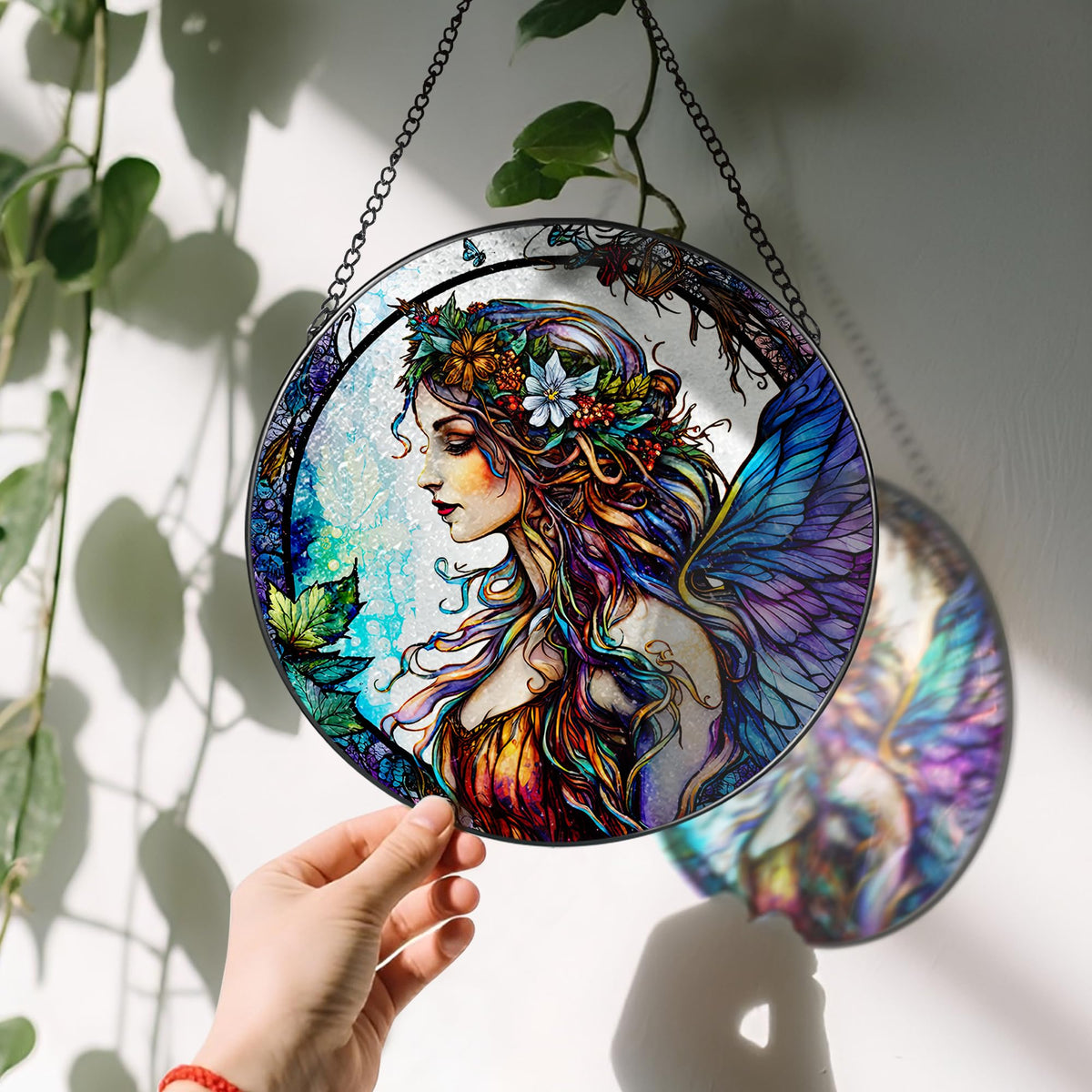 LAOWEIKI black metal frame suncatcher durable and elegant display