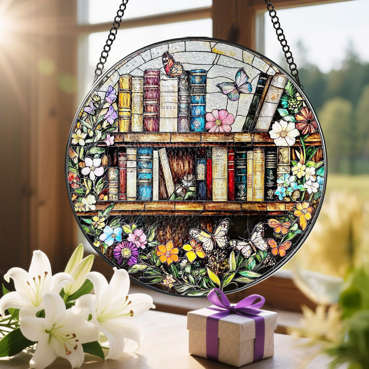 LAOWEIKI sun catcher makes a thoughtful gift for book lovers and art fans.