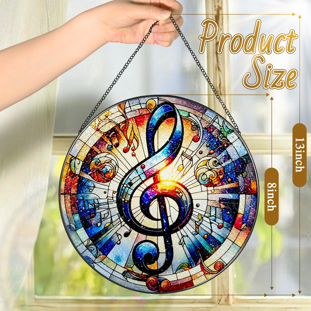 LAOWEIKI glass art suncatcher catches sunlight for warm rooms.