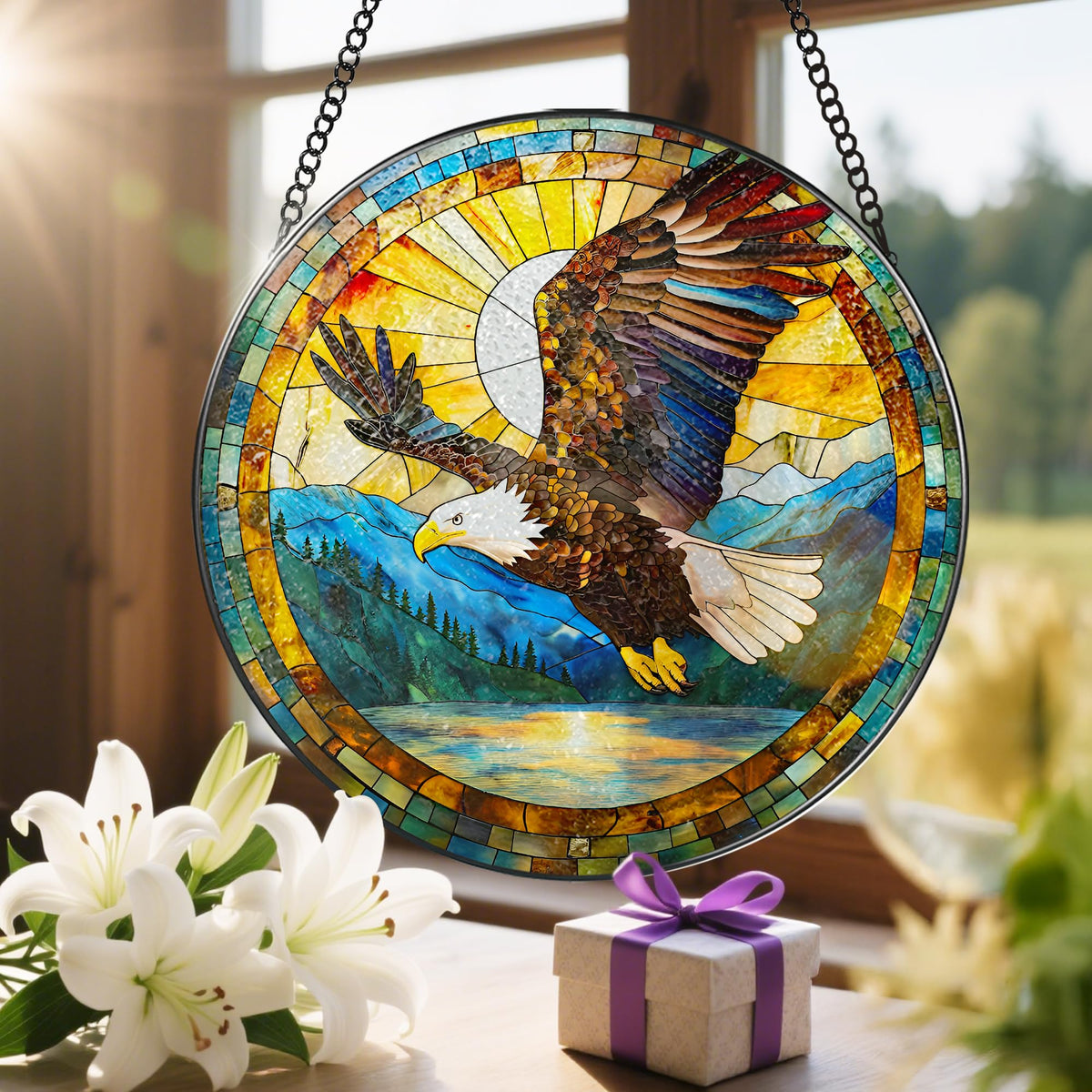 Laoweiki handcrafts offer durable suncatcher art for year-round charm.