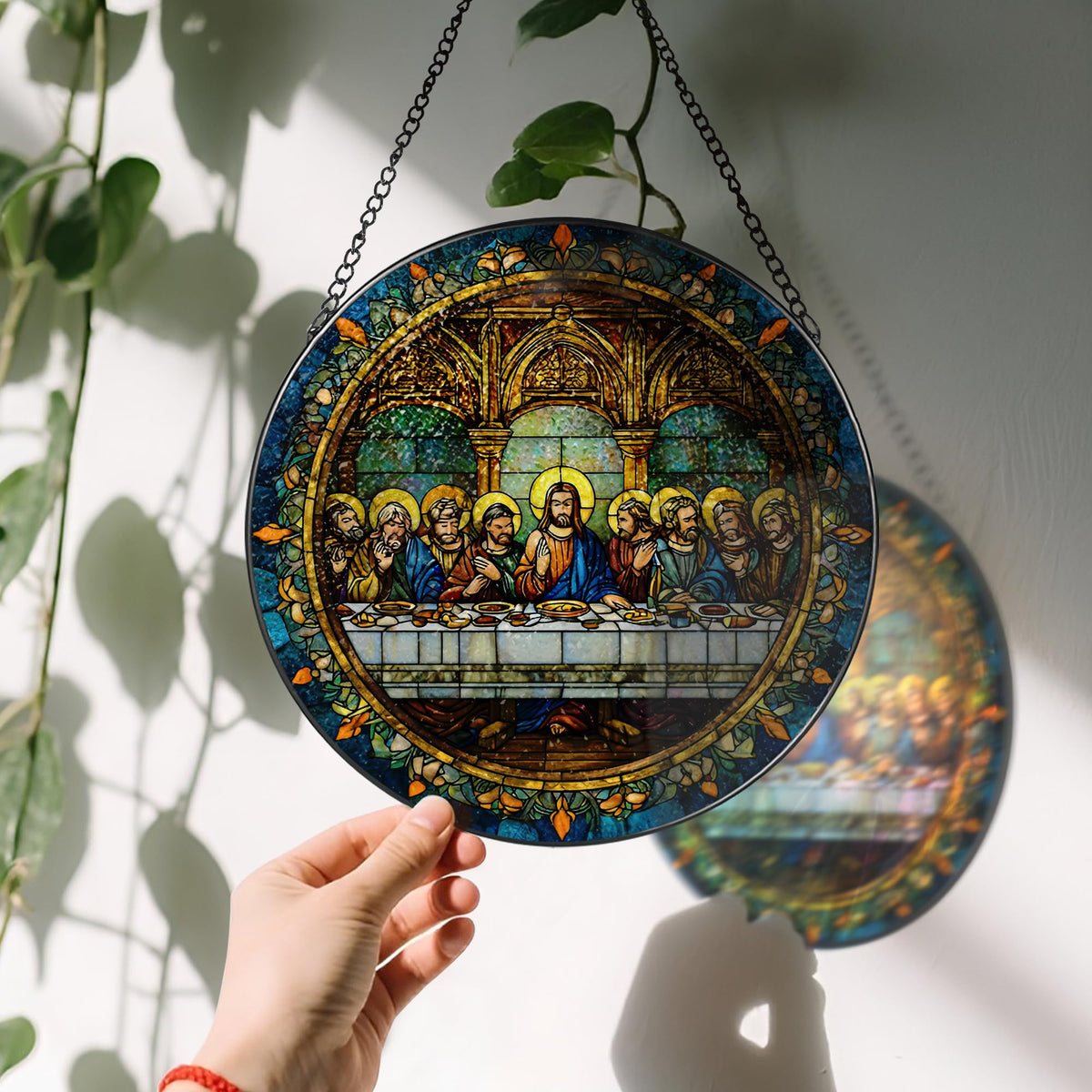LAOWEIKI Last Supper Christian gift suncatcher for meaningful holiday decor