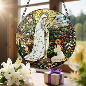 LAOWEIKI religious gift suncatcher ideal for Easter or baptisms.