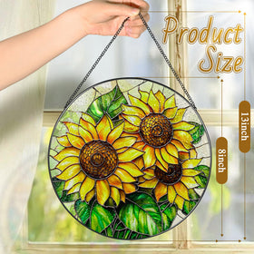 LAOWEIKI stained-glass suncatcher window hanging adds warm light to any room.