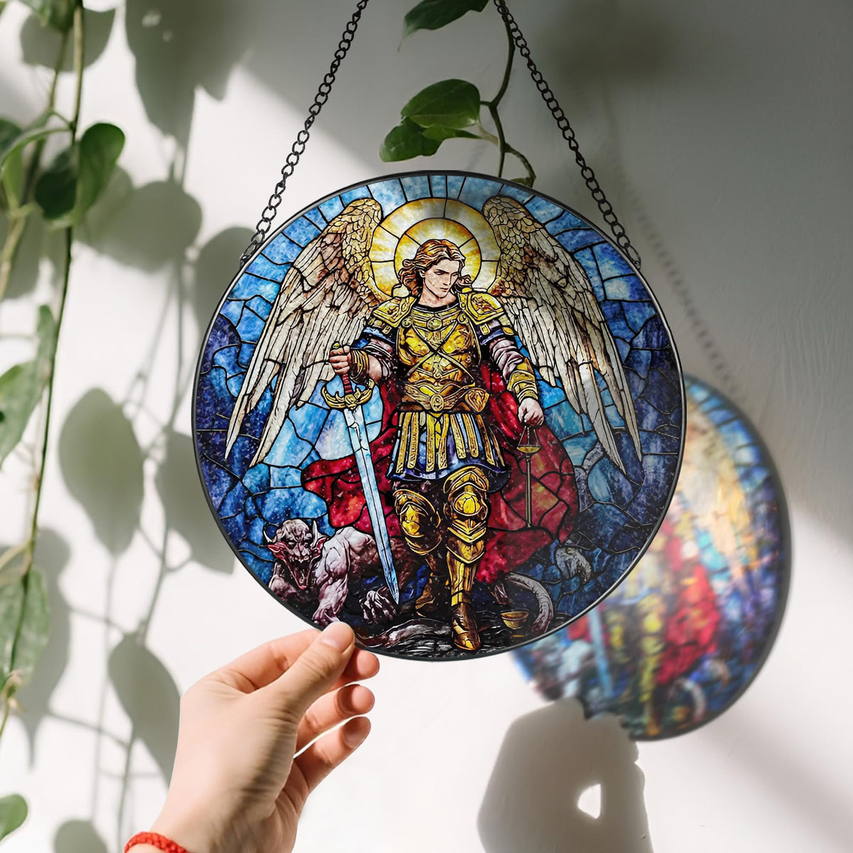 LAOWEIKI stained glass decor with UV-printed colors brightens any window display