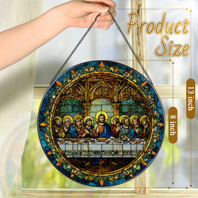 LAOWEIKI window hanging stained glass suncatcher shines in sunlight