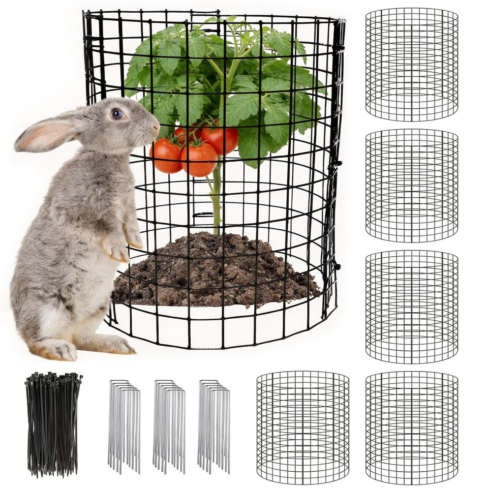 LAPEQQIOJEJ plant protector circle 3 panels shields garden plants from small animals.