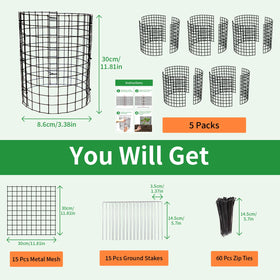 LAPEQQIOJEJ plant protector circle 4 panels covers larger plants with flexible design.