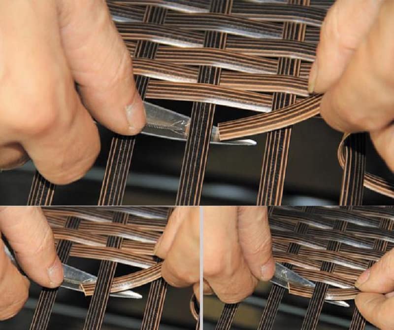 Laphivieh wicker weaving tool side view with comfortable grip handle