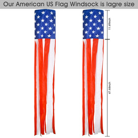Lapogy patriotic windsock in vibrant colors decorating outdoor spaces.