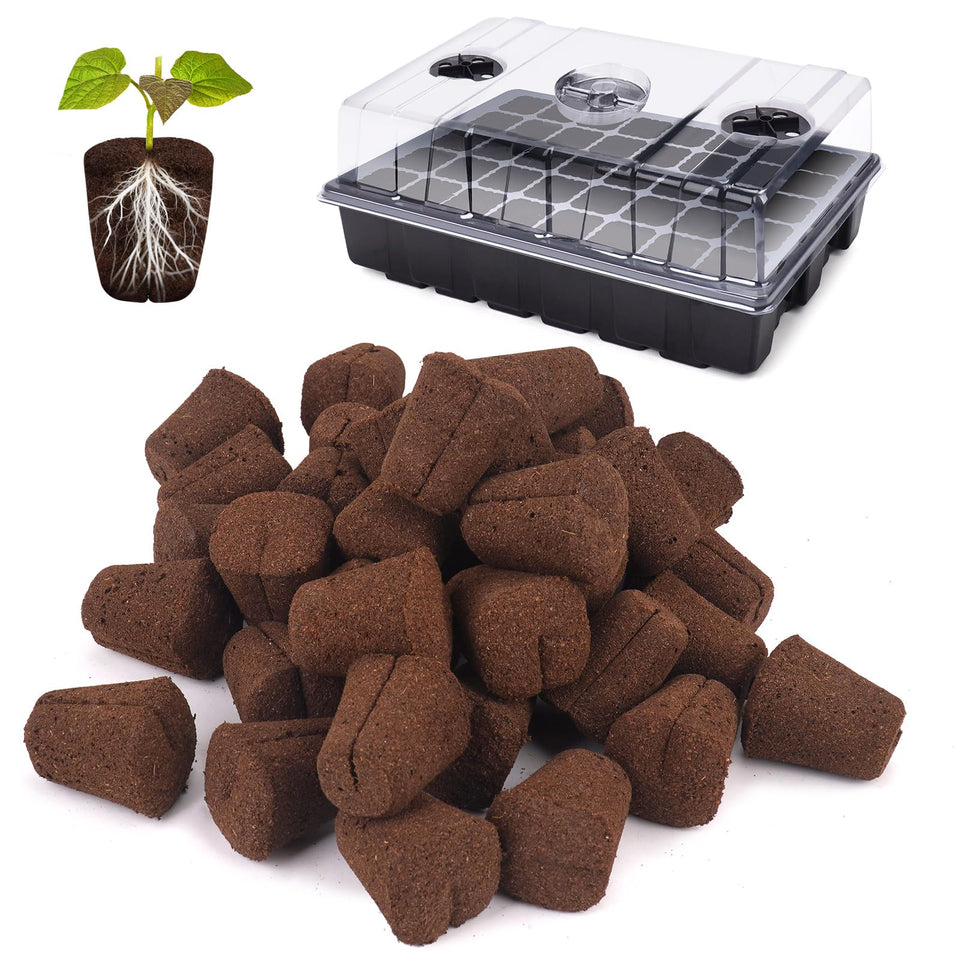 LAPOND grow sponges with tray for easy seed starting and organized planting.
