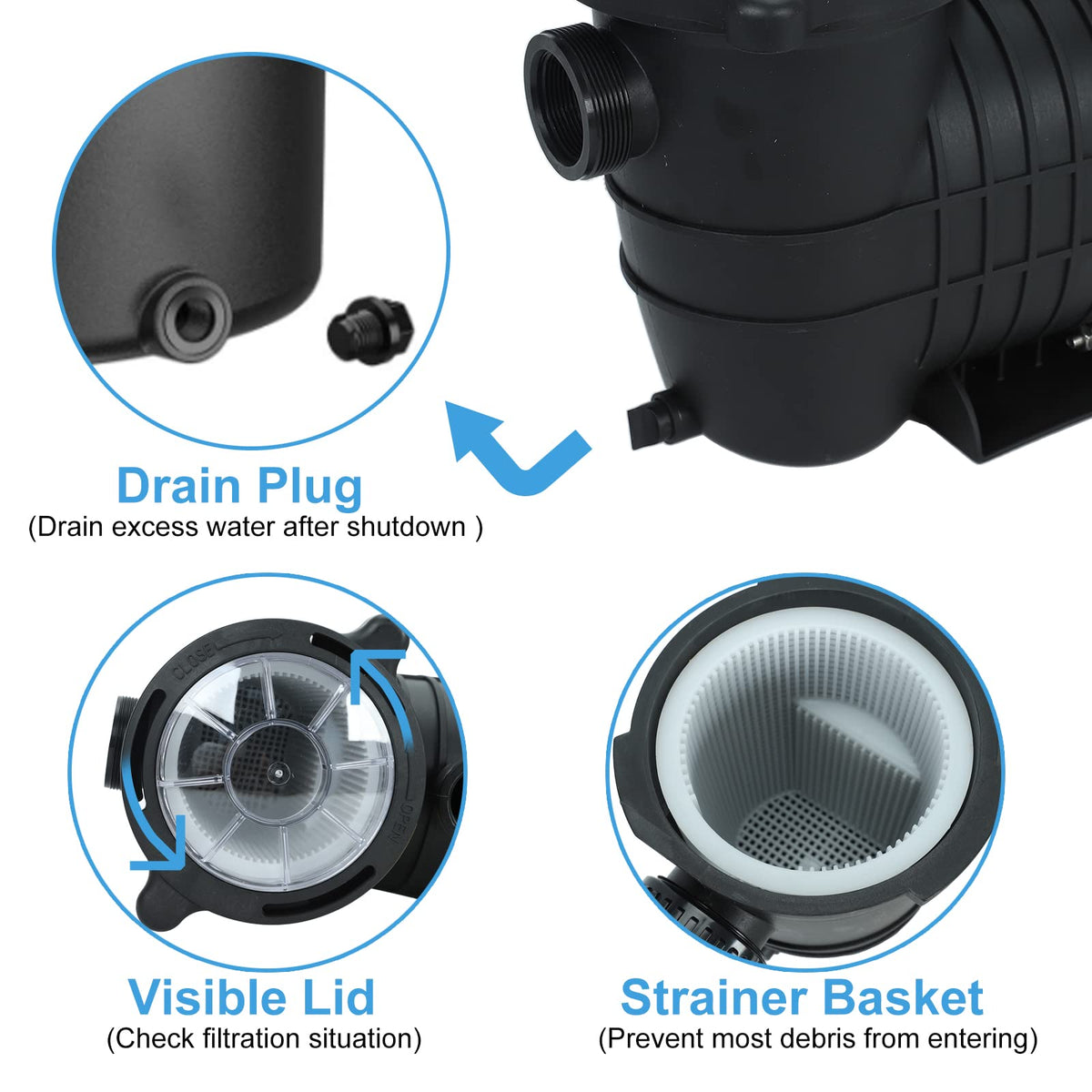 LAPPPLSP pump with IPX5 rating demonstrating outdoor splash protection.
