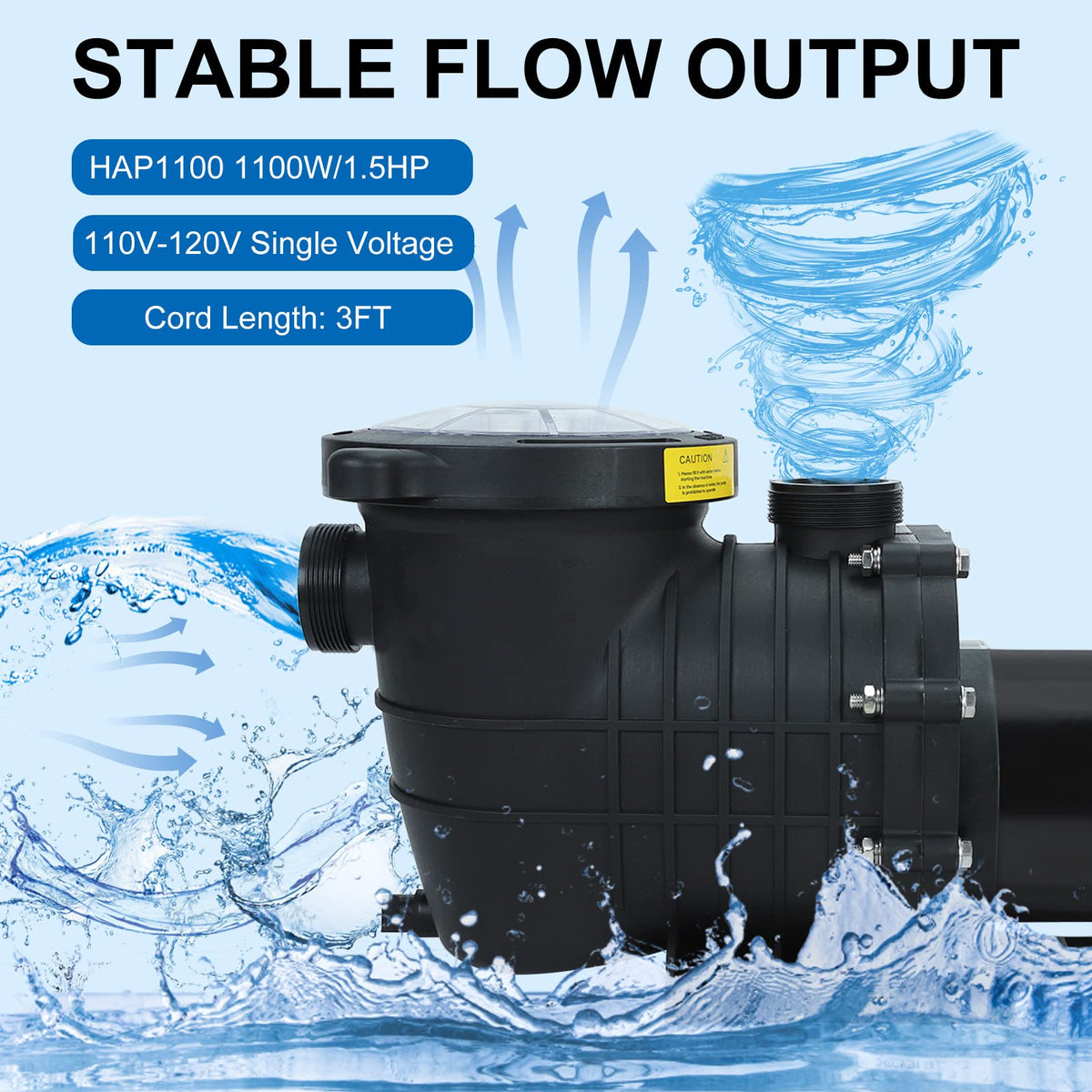 LAPPPLSP transparent lid image enabling quick monitoring of water flow.