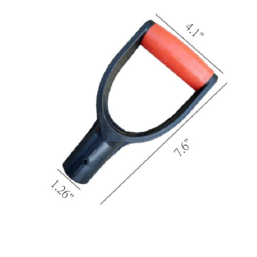 Replacement D grip handle installed on a shovel improves leverage and posture.