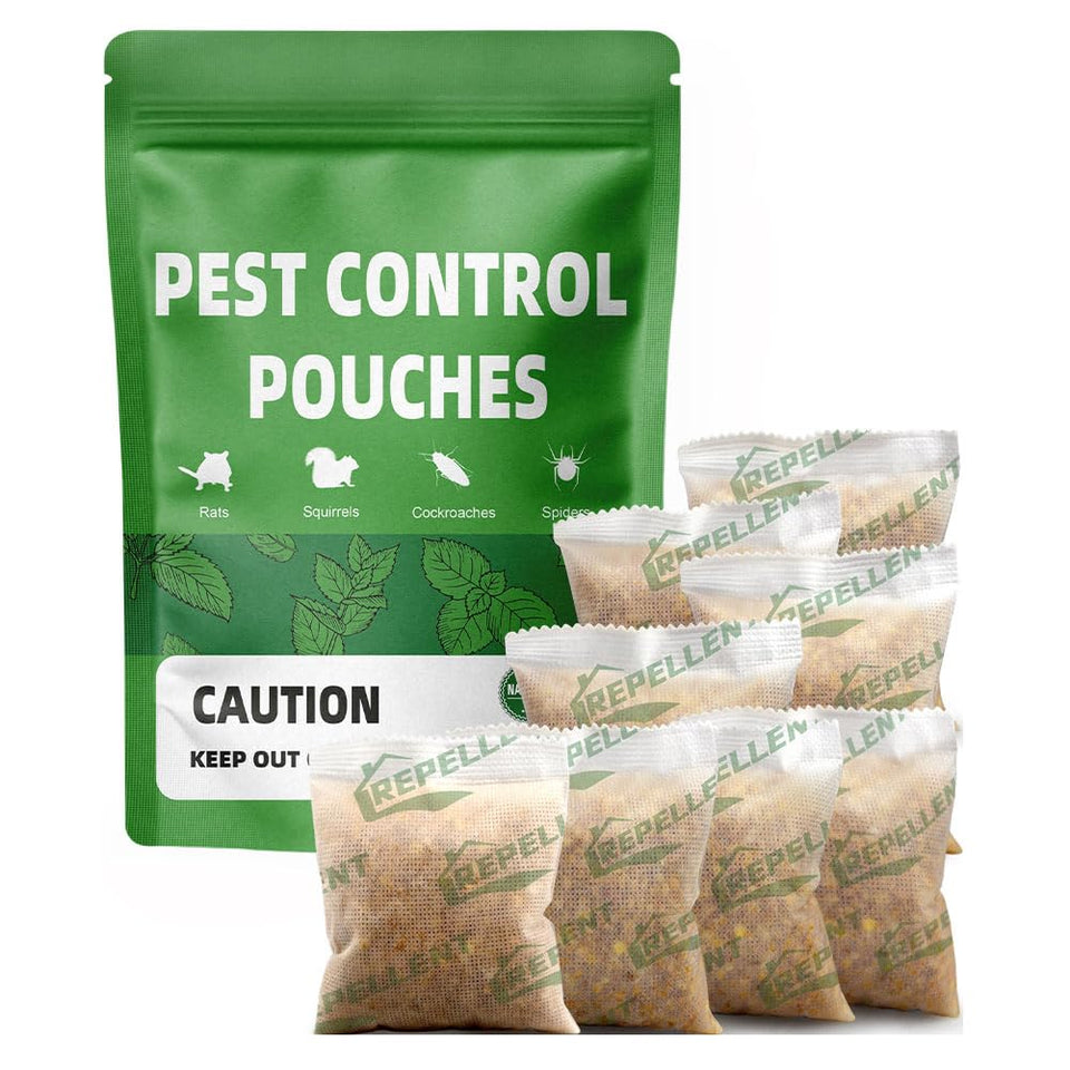 LAQDECDV pest repellent pouch front view with mint aroma deterring pests