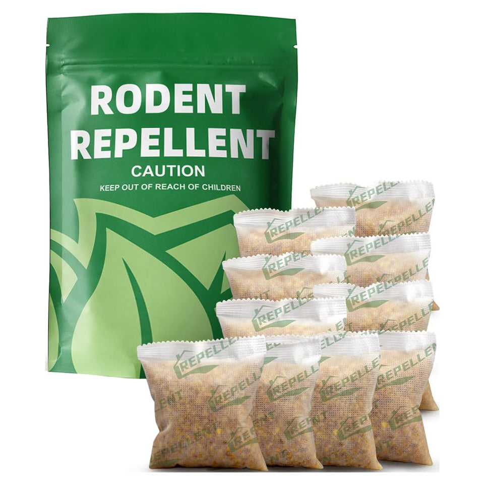 LAQDECDV rodent repellent pouch close-up showing peppermint oils deterring pests