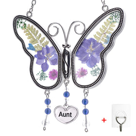 Laraine Butterfly Suncatcher with pressed flower wings brightens every window