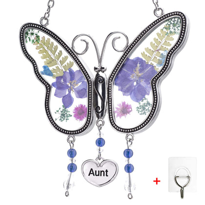 Laraine Butterfly Suncatcher with pressed flower wings brightens every window