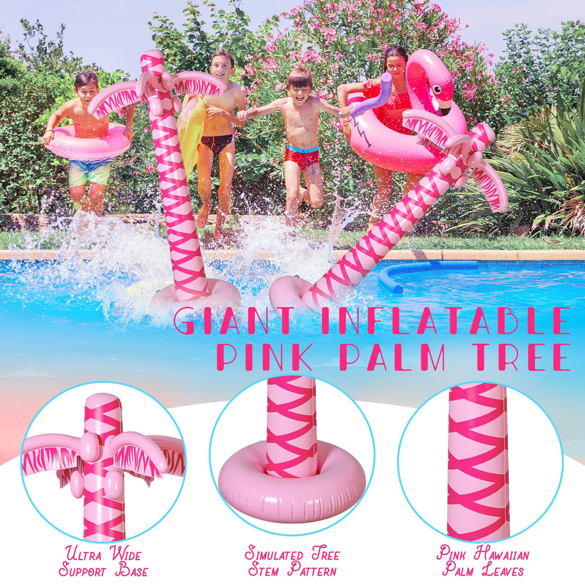 LaRandom durable PVC palm trees designed for outdoor use near pools or yards