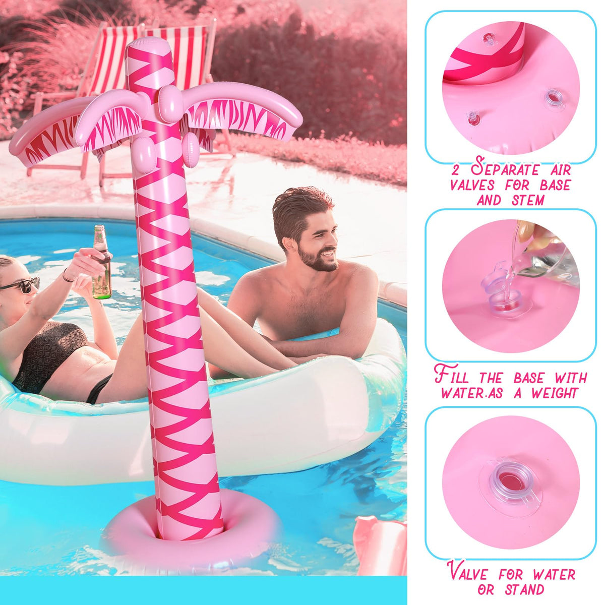 LaRandom Hawaiian theme decor pink palm trees enhance summer celebrations