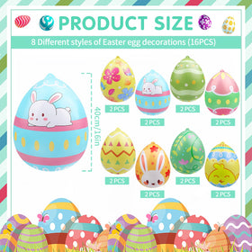 Larber bunny-pattern close-up on an inflatable Easter egg for kid-friendly hunts.