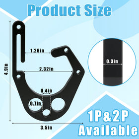 Larbeti aluminum hook securely attaches to harness for steady tool handling.