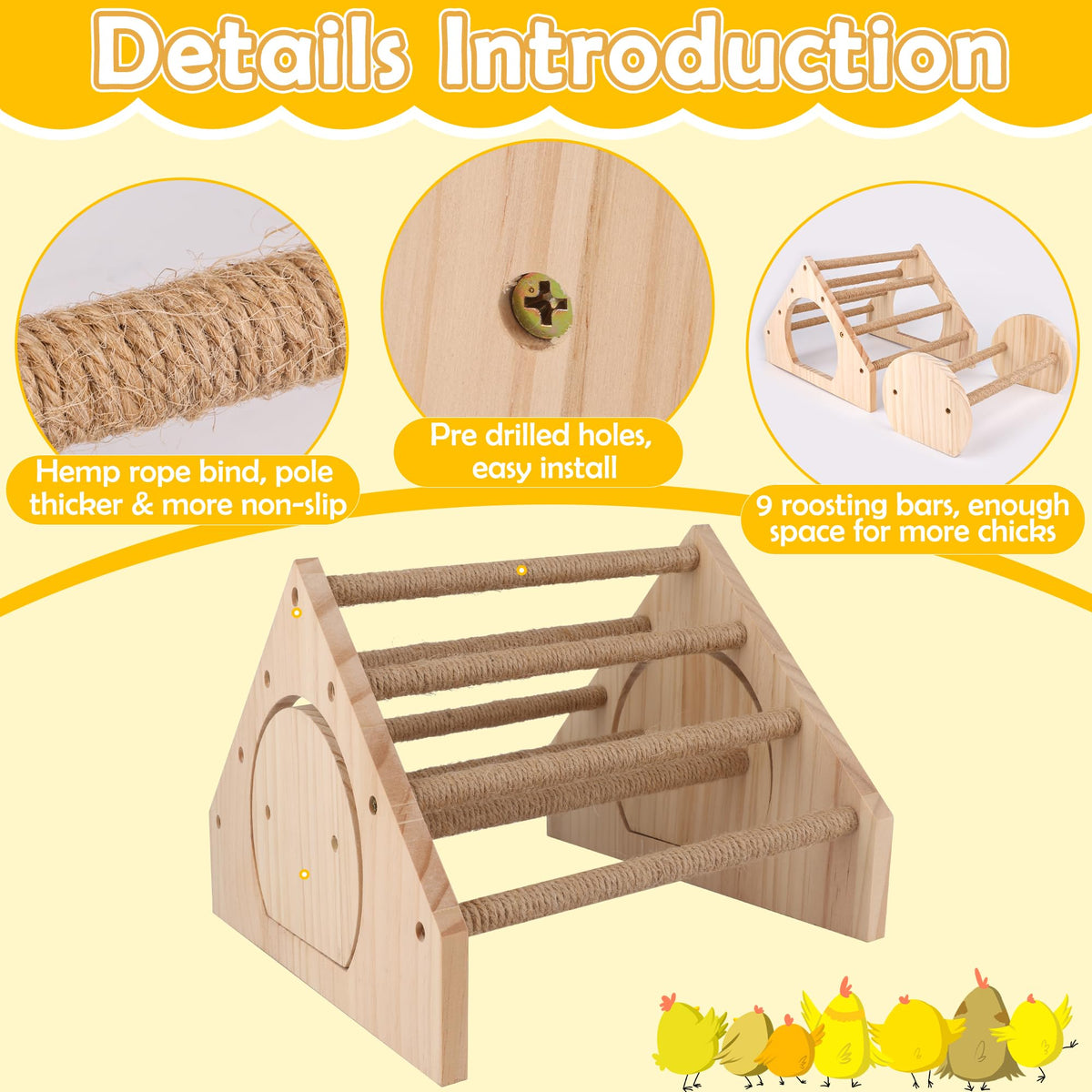 Larbeti chick perch stand dimensions 9.6x11x7.87 inches for versatile setups.