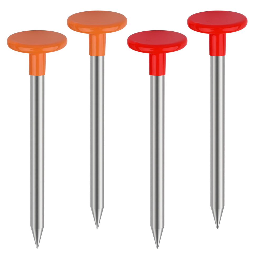 Larbeti orange low-profile survey stake for high visibility on site.