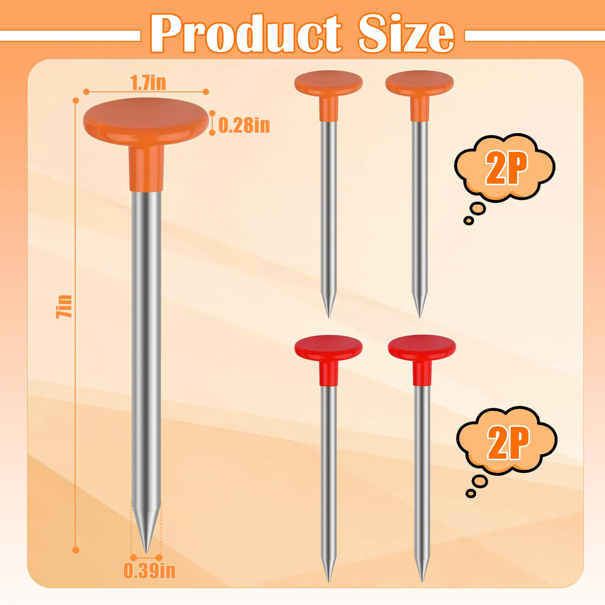 Larbeti red low-profile survey stake contrasting for precise line marking.