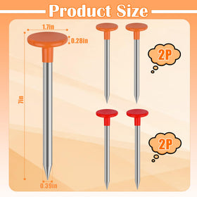 Larbeti red low-profile survey stake contrasting for precise line marking.