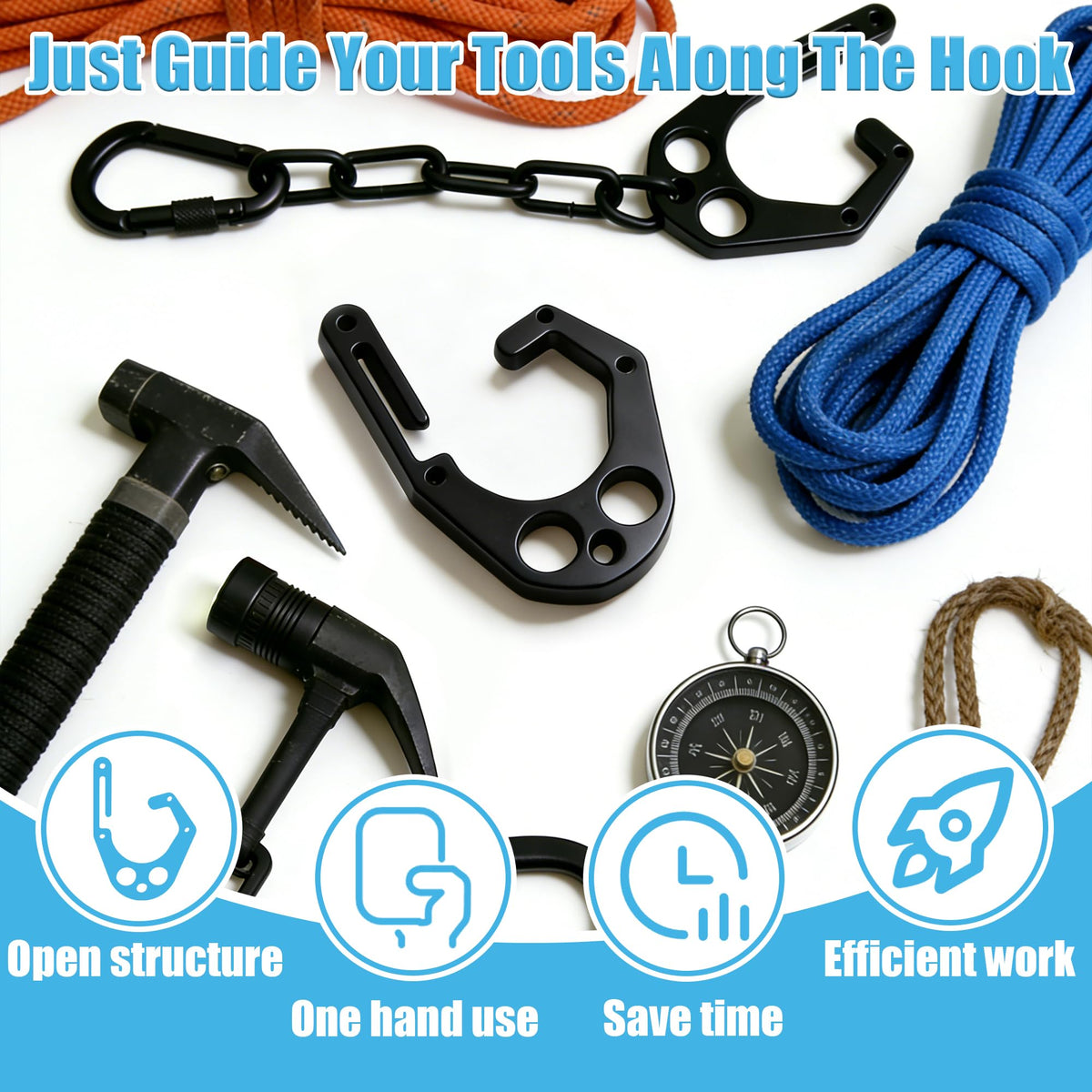 Larbeti durable aluminum alloy resists rust for outdoor climbing tasks.