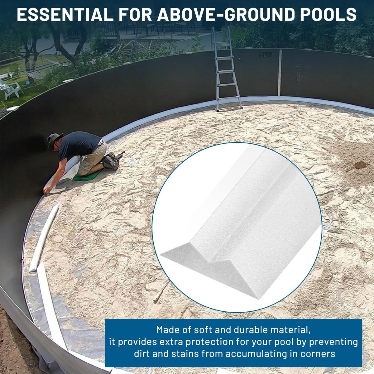 Largpets pool cove strip universal compatibility fits 12'-28' above-ground pools.