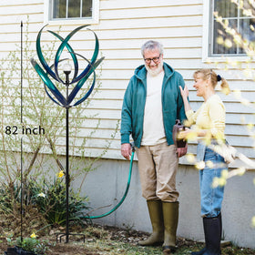 Lariander wind spinner thick metal pole provides wind resistance and stability
